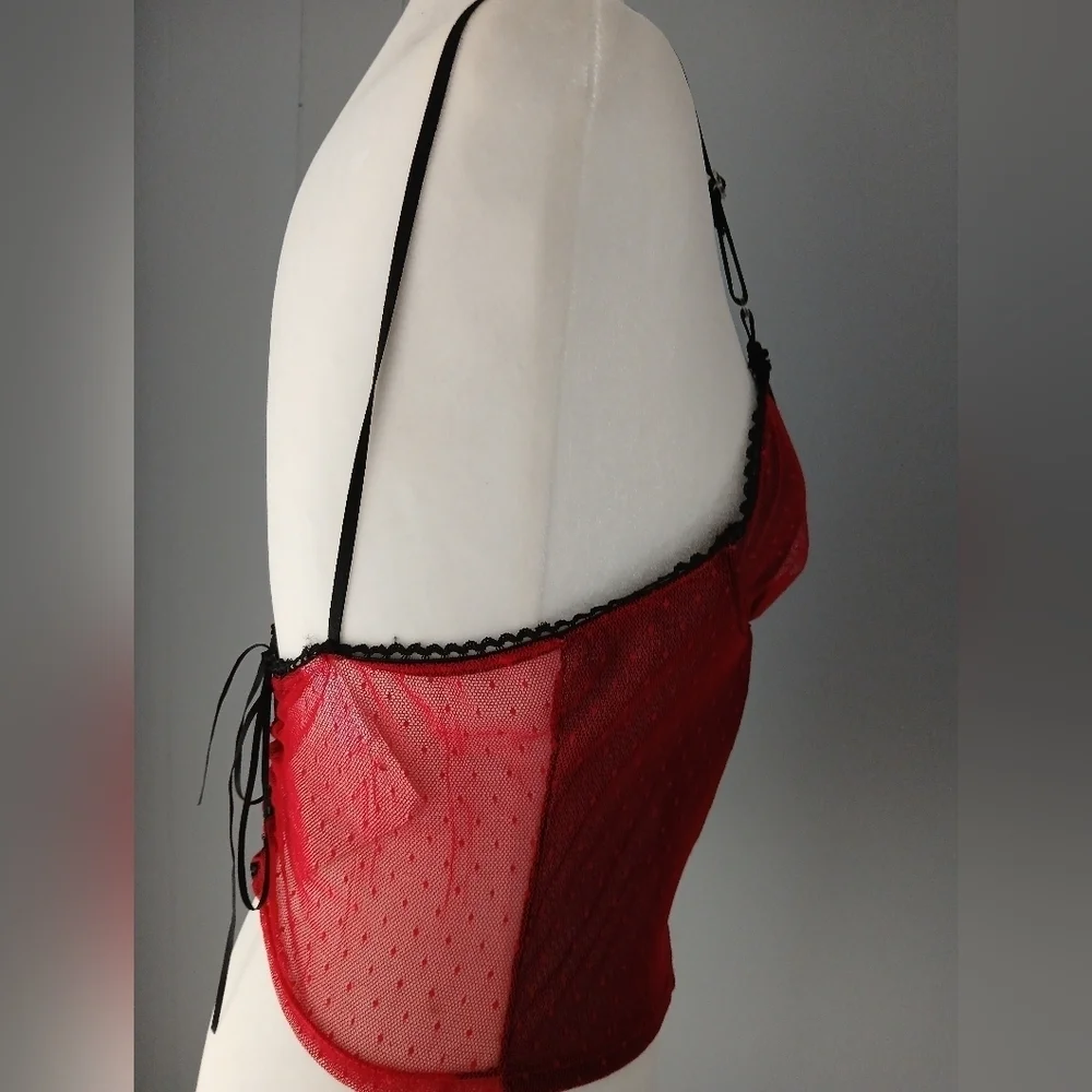 Rene Rofe Bustier Red/Black M.     FL - Picture 2 of 8